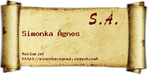 Simonka Ágnes névjegykártya